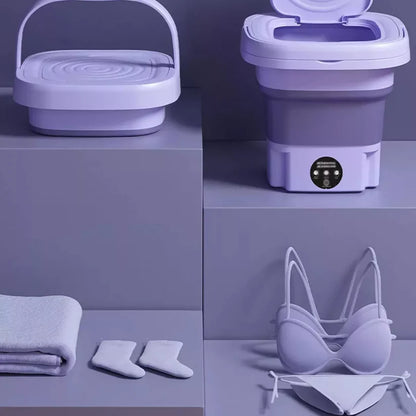 Mini Lavadora Eléctrica Portátil Plegable + Canasta centrifugadora