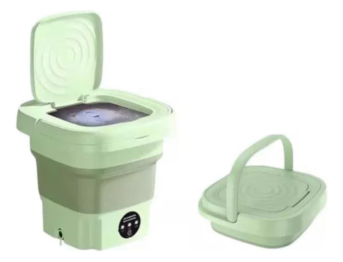Mini Lavadora Eléctrica Portátil Plegable + Canasta centrifugadora