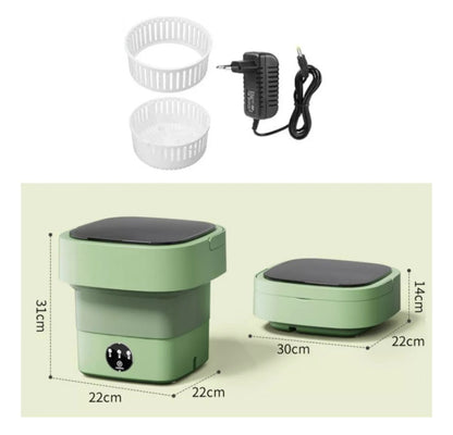 Mini Lavadora Eléctrica Portátil Plegable + Canasta centrifugadora