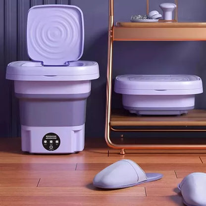 Mini Lavadora Eléctrica Portátil Plegable + Canasta centrifugadora