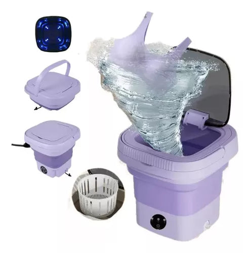 Mini Lavadora Eléctrica Portátil Plegable + Canasta centrifugadora