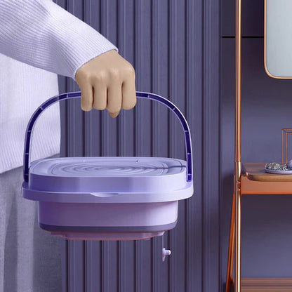 Mini Lavadora Eléctrica Portátil Plegable + Canasta centrifugadora